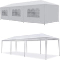 10’x30’Outdoor Canopy Party Event Wedding Tent with 8 Removable Sidewall 3 Rooms,Upgraded Stainless Steel Tube Waterproof Sun Shelter Canopy for Shows,Camping Etc (10’x30’-8)
