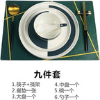Tableware Set,The Whole Tableware Set Bone China Dinner Plate Restaurant Round Plate Dish Plate Placemat Combination