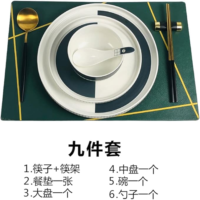 Tableware Set,The Whole Tableware Set Bone China Dinner Plate Restaurant Round Plate Dish Plate Placemat Combination