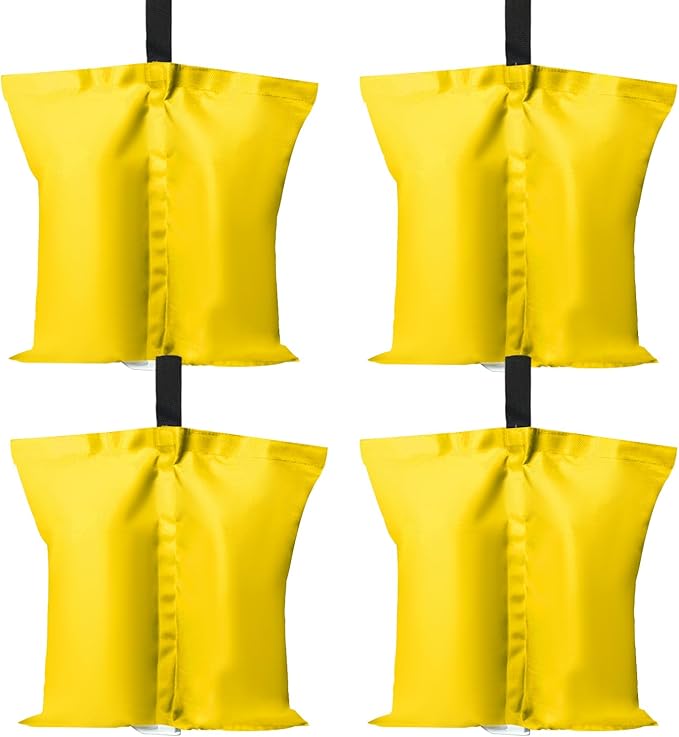 ABCCANOPY Canopy Weights 120 LBS Tent Sand Bags,4-Pack Yellow (Without Sand)