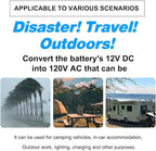 5000 Watt Pure Sine Wave Power Inverter, 12V DC to 110V/120V AC Converter 10000W Peak, with Remote Control LCD, 4 AC Outlets & USB Port & Hardwire Terminal, for Truck RV Boat Camping Solar System EPS