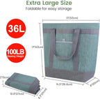 mosago Professional Insulated Food Delivery Bag, Large 39L Commercial Catering Tote for Pizza & Grocery, 3-Layer Thermal Leak-Resistant Shopping Bag, Heavy Duty Green Cationic Fabric, Collapsible