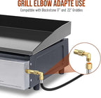 12 FT RV 1/4'' Quick Connect Propane Hose,3/8 Female Flare Nut for Camp Chef Explorer, Fire Bowl Camping Stove Grill Fire Pit Heater,with Elbow Adapter for Blackstone Griddle 17"/22"