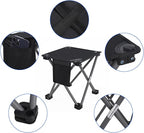 Roptat 2 Pack Camping Stool,Portable Folding Compact Lightweight Stool Seat for Camping Fishing Hiking Gardening Outdoor Walking Backpacking Travelling and Beach with Carry Bag (Black)
