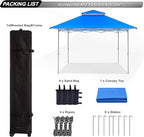 ABCCANOPY 13x13 Pop Up Canopy with Double Ventilated Top, 4 Sandbags, 4 Ropes and 8 Stakes (Blue)