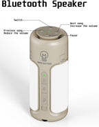 4 in 1 Rechargeable Camping Lantern with Bluetooth Speaker, 10000mAh, Portable LED Flashlight, Folding Lanterns, IP54 Waterproof, 4 Mode Stepless dimming, Power Outage Lantern for Home
