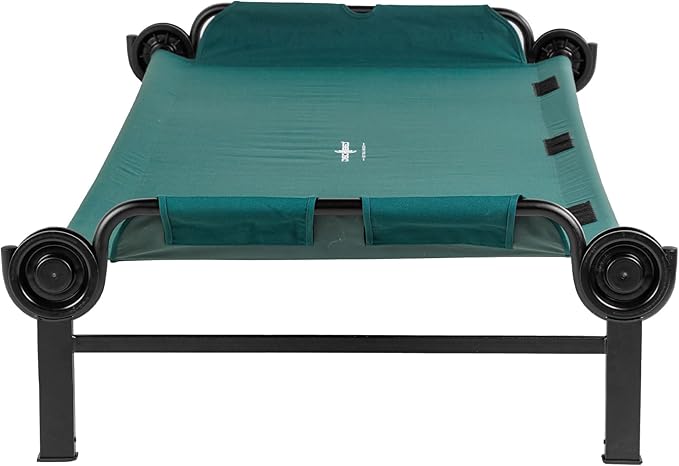 Disc-O-Bed XL Outdoor Modular 1 Person Single Camping Cot Portable Bed with 2 Height Options for Adults, Sleep Solution for Tents, Green