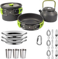 Compatible for Camping Cooking Set Cookware Travel Tableware Outdoor Picnic Teapot for 2-3 Peaple Non-Stick Pots Assorted Sets