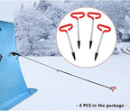 Winter Ice Anchor Drill for Fishing Tent, Frozen Lake Ground Nails Screw Accessories, Set of 4