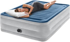 Intex: Dura-Beam Deluxe Comfort-Plush Air Mattress - 22" Queen Blue - Built-in Electric Pump, Durable Fiber-Tech, Carry Bag Included, 600lb Capacity