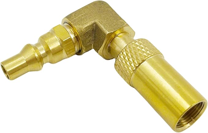 MENSI 1/4" Quick Disconnect Propane Elbow Adapter Fitting Compatible for Stansport, Camp Chef Mountaineer,Eureka Gonzo (Elbow) 𝙉𝙊𝙏 𝙛𝙤𝙧 𝘾𝙊𝙇𝙀𝙈𝘼𝙉