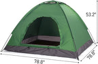 Camping Tent, Waterproof & Windproof Camping Dome Tent Automatic Pop Up Quick Shelter with Portable Carry Bag for Outdoor Hiking