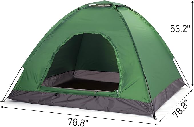 Camping Tent, Waterproof & Windproof Camping Dome Tent Automatic Pop Up Quick Shelter with Portable Carry Bag for Outdoor Hiking
