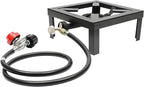 Portable Burner Outdoor Gas Stove Propane Cooker with Adjustable 0-20Psi Regulator Hose Camp Cooker Outdoor Gas Stove for Patio Camping, BBQ, Home Brewing, Turkey Fry