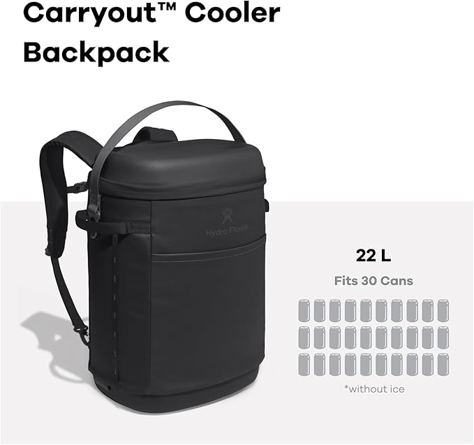 Hydro Flask Carryout Cooler Backpack - Insulated Portable Soft Cooler - 20 L Capacity in Capri Blue