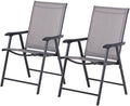 Folding Camping Chairs Set of 4, Portable Outdoor Chairs with Armrests - Heavy Duty Steel Frame, Breathable Mesh, Easy Carry for Camping, Fishing, Concerts