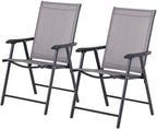 Folding Camping Chairs Set of 4, Portable Outdoor Chairs with Armrests - Heavy Duty Steel Frame, Breathable Mesh, Easy Carry for Camping, Fishing, Concerts