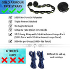 Gold Armour Camping Hammock - XL Double Hammock Portable Hammock Camping Accessories Gear for Outdoor Indoor with Tree Straps, USA Based Brand (Lime Green and Gray)