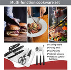 27-Piece Backpack Camping cookware Set, Portable Camping kitchenware Set for Barbecue, Outdoor Cooking, Picnic and Adventure Camping cookware Storage