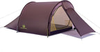 Gale Lite 2 Ultralight 2-Person Tunnel Tent – 2.89 lb, Double Silicone-Coated Fabric, Compact 3-Season Backpacking Shelter – Wine Brown