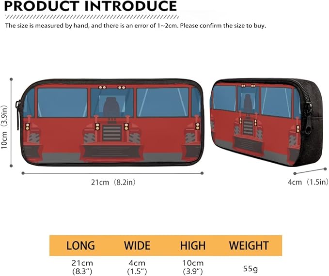 3 Pieces Cartoon Fire Truck Printing Book Bag Set with Large Capacity Lunch Bag and Pencil Box, Bag Set for Travel Picnic Activities Outdoor Festival Gift