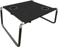 Neso Beach Table - Lightweight, Portable and Foldable Table for Beach, Camping and Outdoor Adventures - Stable Surface - with Cup Holder for Drinks and Phone Pockets - Black