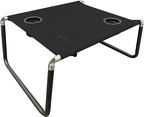 Neso Beach Table - Lightweight, Portable and Foldable Table for Beach, Camping and Outdoor Adventures - Stable Surface - with Cup Holder for Drinks and Phone Pockets - Black