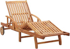 Sun Lounger with Cushion Solid Acacia Woodtanning Chair Outdoor Lounge Chairs Patio Chairs Camping chairsSuitable for Gardens, courtyards