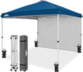 EAGLE PEAK Commercial Canopy 10x10 Pop Up Canopy Tent with 1 Sidewall, Easy Setup Heavy Duty Instant Event Shelter for Vendors & Markets, Outdoor Sun Shade, Dark Blue