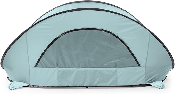 Picnic TIME Manta Portable Beach Tent, Fully-Assembled Pop Up Tent, Beach Shade and Sun Shelter, Instant Outdoor Shade with Carrying Bag for Outdoors and UPF50+ UV Protection, (Light Blue)