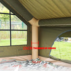 Large Luxury Inflatable Camping Tent Cotton Canvas Tent, Breathable and Waterproof Air Tent with Skylight and Stove Jack Hole for for 4-6-8-10 Person Family Camping