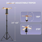 T-SUN 2 Pack Rechargeable Camping Light with Stand, 10400mAh LED Work Light 4100 Lumens with 4 LED Lamp Heads, Work Light with Detachable Tripod 67" Max Height (Orange)