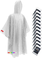 Hitituto Rain Ponchos for Adults - Extra Long Emergency Poncho with Hood, 6/12/24 Family Pack Raincoat, Home Survival Kits