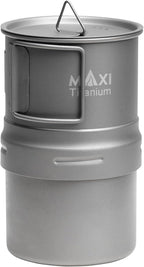 Maxi Titanium Moka Pot – Lightweight Grade 1 Titanium Stovetop Coffee Maker for Camping & Outdoor Use