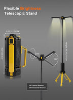 Rechargeable Telescopic Camping Light, 15000mAh Collapsible Lantern with 270° Rotation & Dimming, Portable Flashlight, Waterproof Tent Light for Outdoor Camping, Hiking, Barbecue, Fishing & Emergency