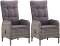 (Fast Shipment) Patio Dining Chairs, Outdoor Chairs, for Camping Pool Beach Deck, Lawn Chair Patio Chairs 2 pcs Poly Rattan Gray