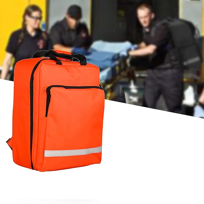Medical Kit First Aid Backpack, Large Emergency Survival Items Carry Case Holder Pocket for Home Car Travel Outdoor Camping Hunting Hiking(Only Empty Package)
