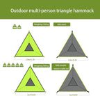 Triangle Hammock 10FT, Heavy Duty 300LBS-1000LBS Capacity for 1-3 Person, Portable Camping Hammock with Storage Bags, Multi-Person Hammock for Outdoor, Backpacking, Travel (Green-2.8m-150kg)