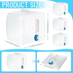 3 Pcs Collapsible Water Container with Spigot, Foldable Camping Water Container Portable Camping Storage Carrier Jug for Outdoors Hiking Emergency Kit Backpack (5.3 Gallon,Clear)