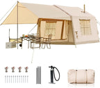 Inflatable Tents for Camping, Blow Up Tent with Hand Pump, Easy Setup Inflatable Hot Tent with Stove Jack, Waterproof Oxford Air Glamping Tents for Camping Adult 4 Person Upgrade Version