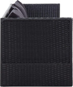 Camp Chair Lawn Chair Outside chairsPatio Bed with Cushion and Pillow Poly Rattan BlackSuitable for Gardens, courtyards, and patios
