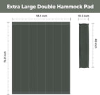 SUNCREAT Outdoor Double Hammock Pad, Soft Comfortable Polyester Pad, Olive Green