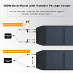 LVYUAN 400W Portable Solar Panel Foldable, 22.5% High Efficiency IP65 Waterproof for Power Station RV Camping Outdoor Solar Generator
