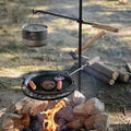 Swivel Campfire Grill Grate Heavy Duty Camping Grill 360° Adjustable Over Fire Pit Grill for Outdoor Barbecue Camping Garden Dinner - 48" Rustproof Long Stakes
