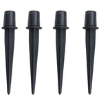 CHENJIN 4PCS Outdoor Lighting Fixture Fixed Legs 5.34x0.83in inch Tent Ground Legs Lawn Garden Park Ground Pole Solar Light Replacement Stake Ground Stake Accessory Black