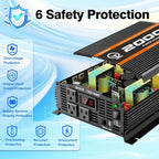 2000 Watt car Power Inverter 12V to 110V/120V Inverter for car Truck semi Truck Vehicles Camping with 1 USB Ports and 2 AC Outlet Power Converter with LCD Display 2000W Inverter