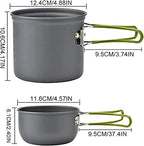 MDybf Outdoor Picnic Tableware Set, Portable Hard Aluminium Cooking Utensils for Camping, Hiking, Mountaineering, Picnic and Other Outdoor Activities, Easy to Clean with Cleaning Tools