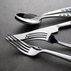 Unique Colorful Silverware Set for 10, Modern Stainless Steel Flatware Cutlery Tableware Utensil Set Knives Forks Spoons,Dinnerware Sets for Christmas Party Kitchen Wedding Gifts 40-piece