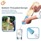Life Straw Water Filter for Drinking Survival, Portable Water Purifier and Filtration System for Camping, Hiking, Travel, and Emergency Preparedness(Blue)