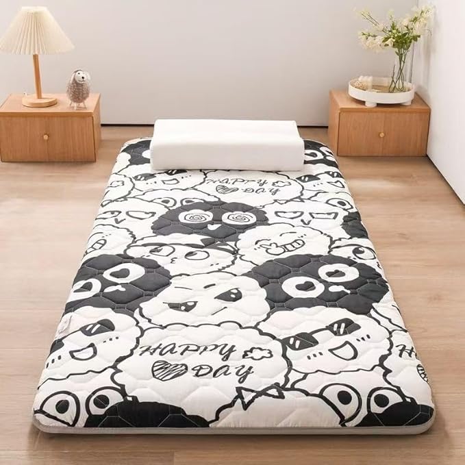 Single Double Floor Mattress, Soft Futon Portable Roll Up Folding Sleeping Pad for Home Camping Sofa Dormitory Multiple Sizes.